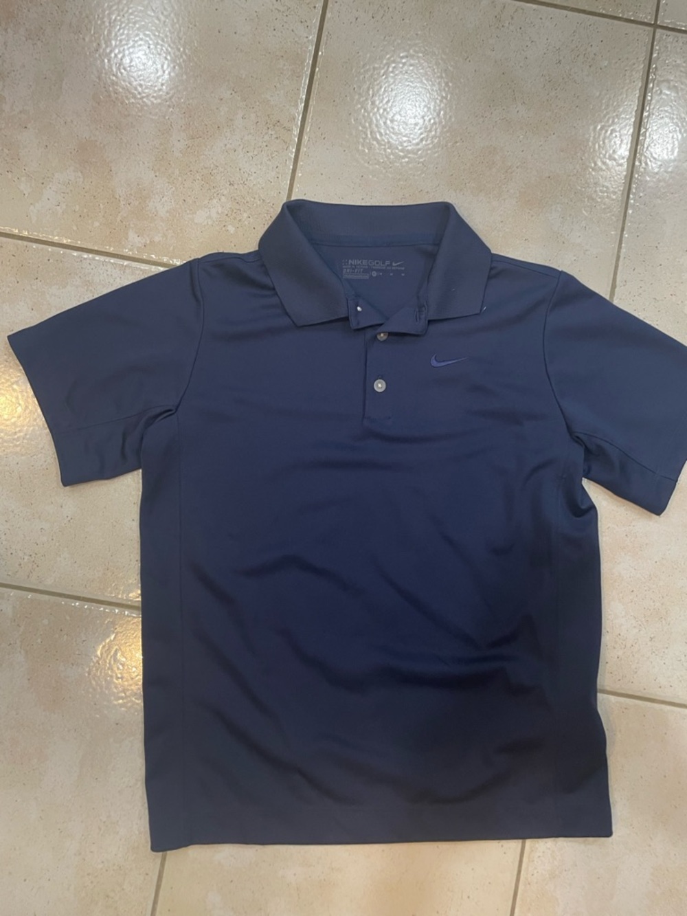 Nike Navy Blue Golf Polo with Subtle Swoosh